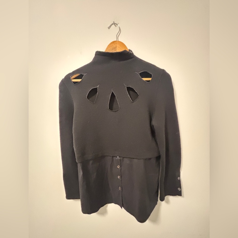 Elegant Black Cut-Out Sweater